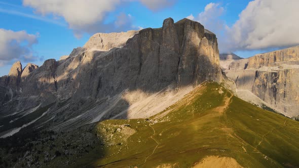Panorama of majestic Trentino Alto Adige, Dolomites Alps, Val Gardena, Italy alt