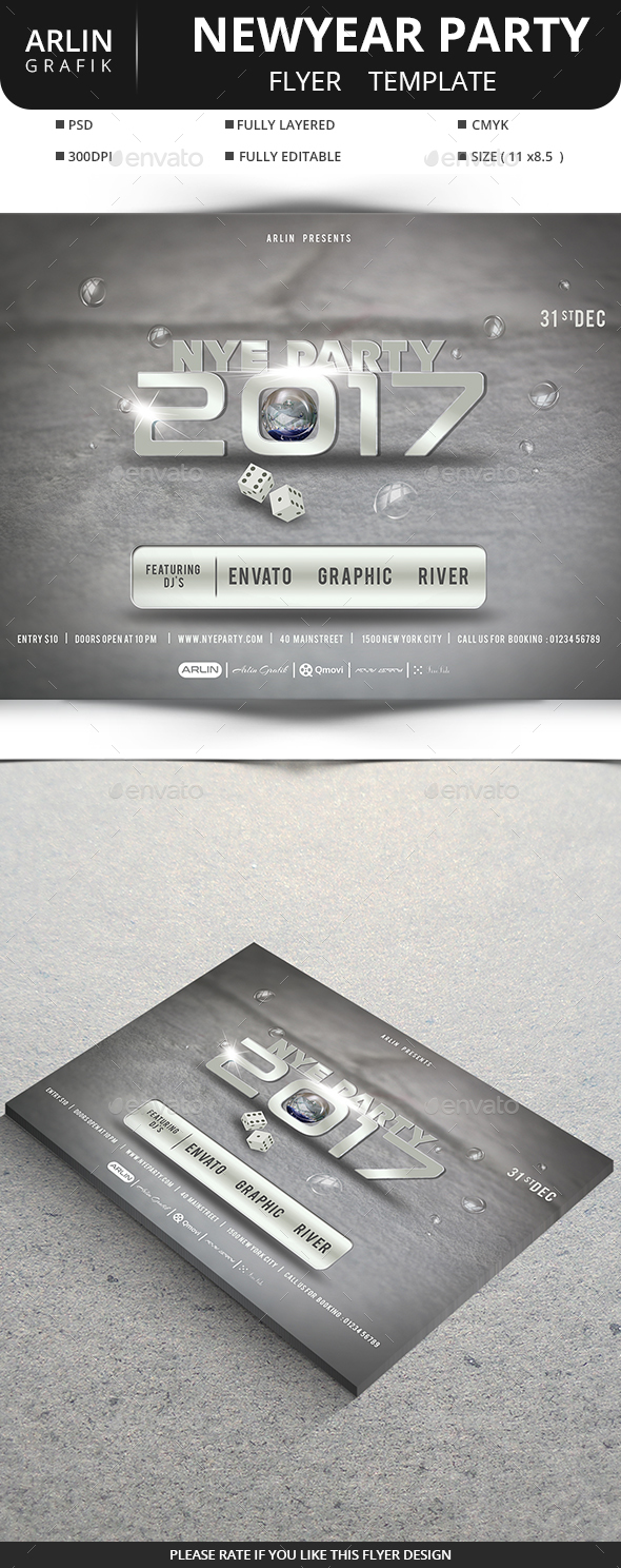 New Year Party Flyer Template - Events Flyers