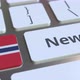 News Text and Flag of Norway on the Keys of a Keyboard - VideoHive Item for Sale