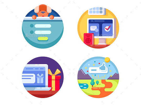 Register on Website and Receive Gift - Web Elements Vectors