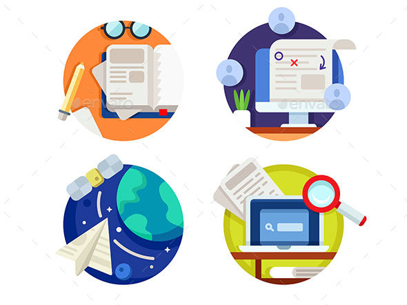 Creating and Correcting Articles - Web Elements Vectors