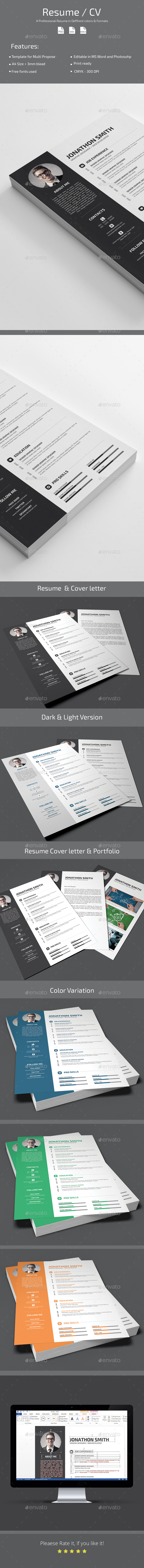 CV Resume - Stationery Print Templates