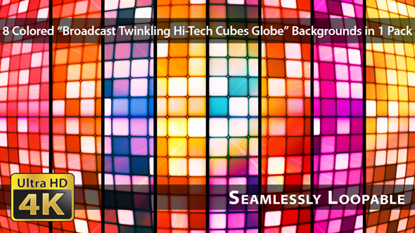 Broadcast Twinkling Hi-Tech Cubes Globe - Pack 01