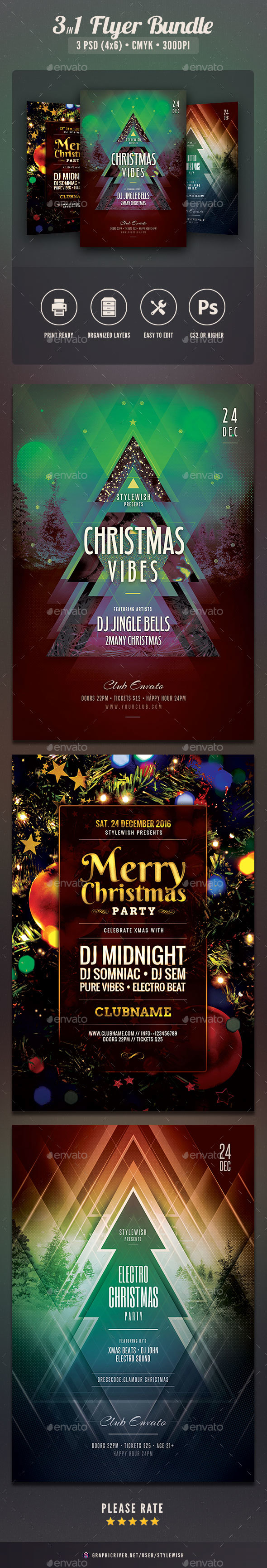 Christmas Flyer Bundle Vol.04 - Clubs & Parties Events