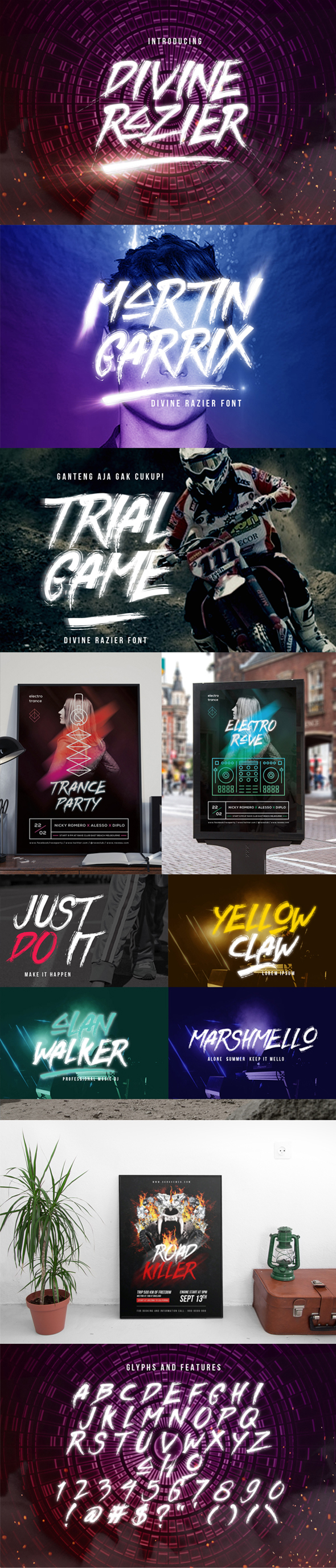 Divine Razier Font - Futuristic Decorative