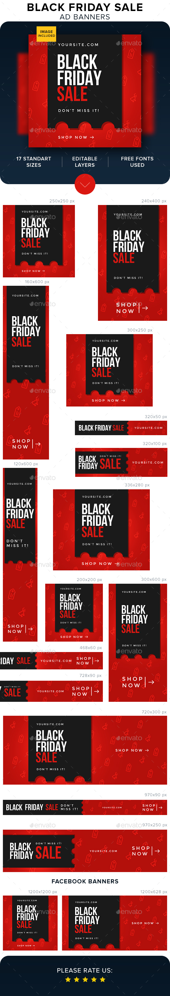 Black Friday Sale Banners - Banners & Ads Web Elements