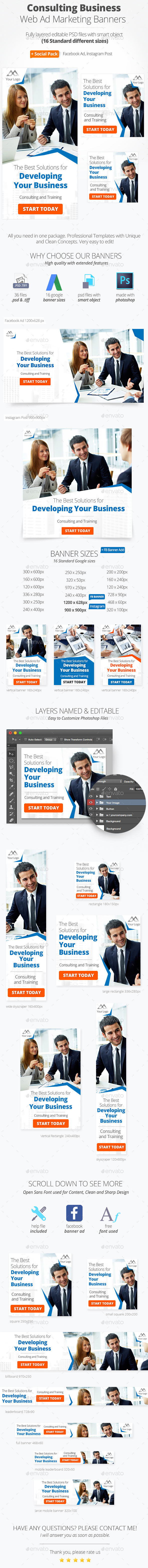 Consulting Business Web Ad Marketing Banners - Banners & Ads Web Elements