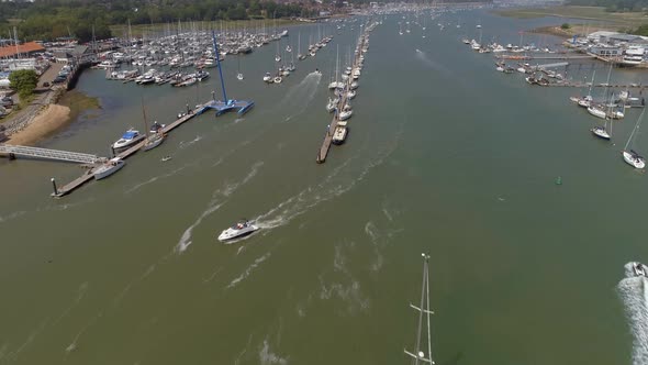 Aerial View of Pleasure Boats on a Sunny Day alt