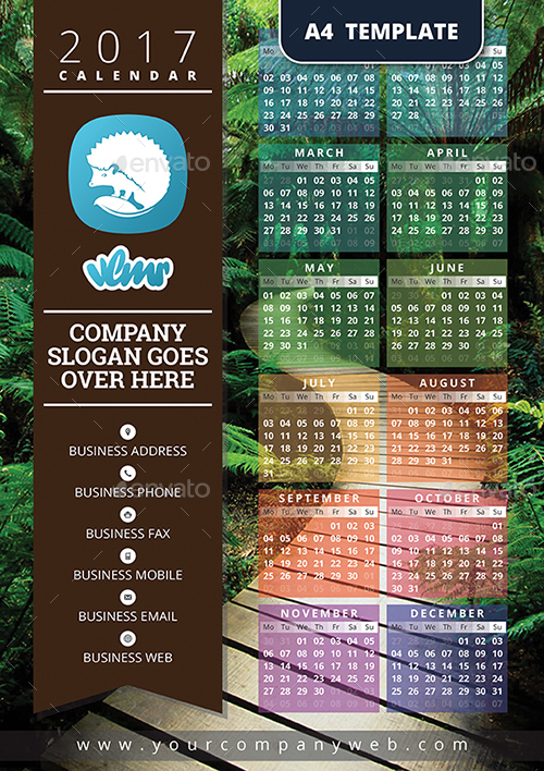 2017 One Page Calendar Template By Vlmr Graphicriver 2017 One Page Calendar Template Calendars Stationery Previews 00 2017calendar Jpg