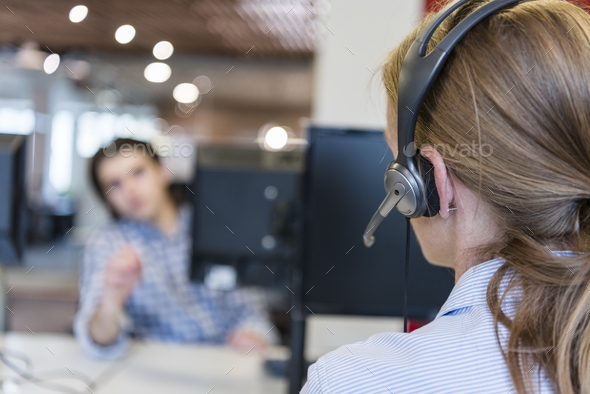 female support phone operator - Stock Photo - Images