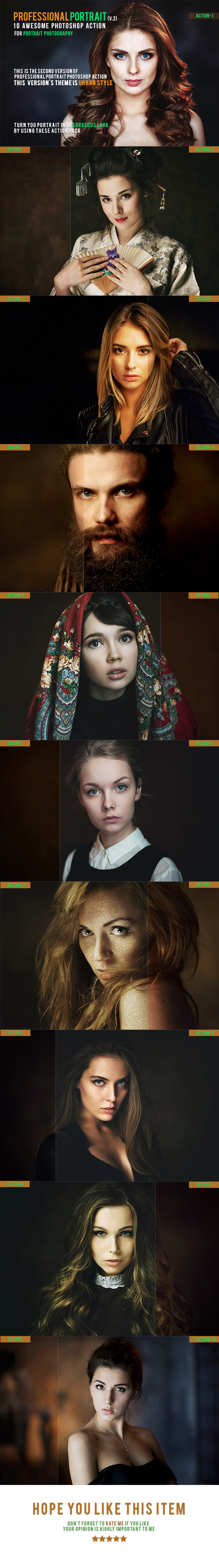Professional Portrait (V.2) Photoshop Action - Photo Effects Actions