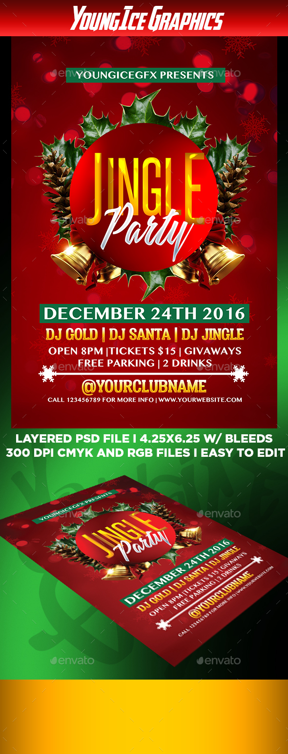 Jingle Party Flyer Template - Clubs & Parties Events