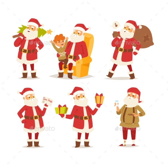 Christmas Santa Claus Vector Illustration. - Characters Vectors