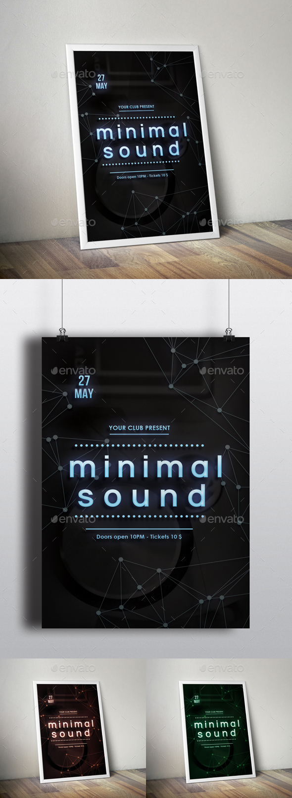 Nightclub Minimal Flyer Poster - Clubs & Parties Events