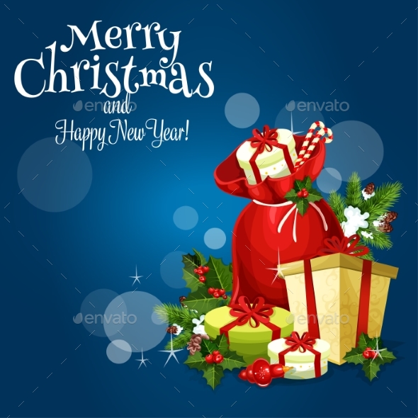 Christmas Gift And Present Greeting Card Design - Christmas Seasons/Holidays