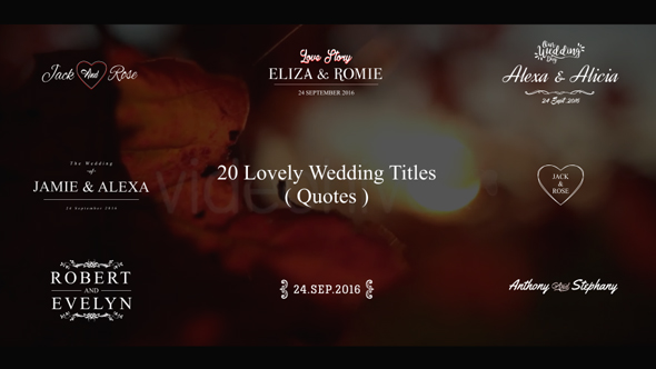 Lovely Wedding Titles - VideoHive 18755539