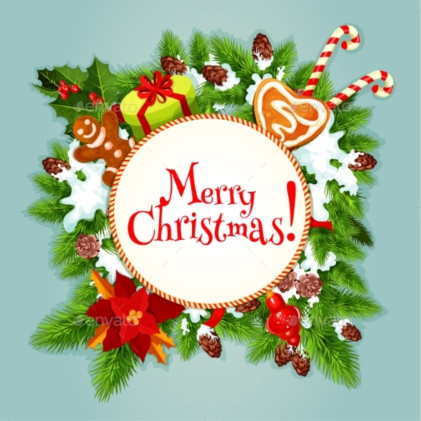 Christmas Tree, Gift, Candy Festive Poster Design - Christmas Seasons/Holidays