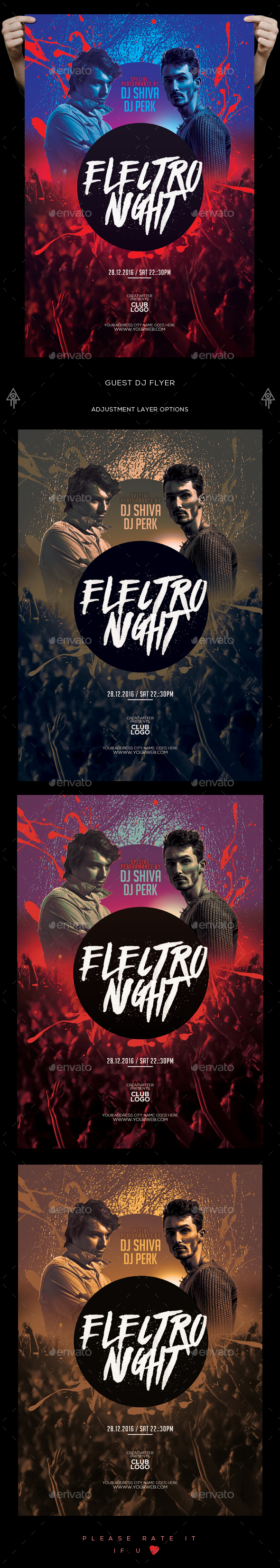 Electro Night Guest Dj Flyer - Clubs & Parties Events