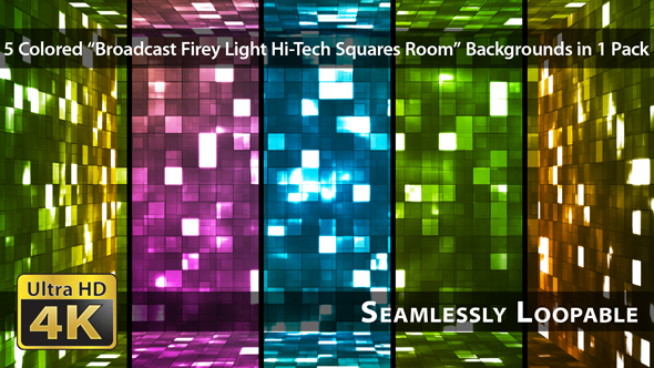 Broadcast Firey Light Hi-Tech Squares Room - Pack 01