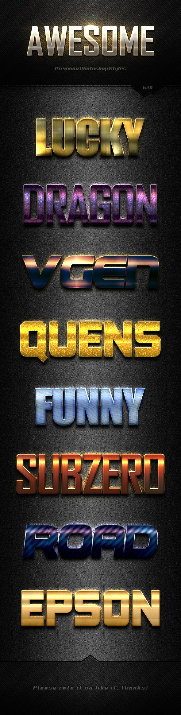 Photoshop Text Effects Vol.9 - Text Effects Styles