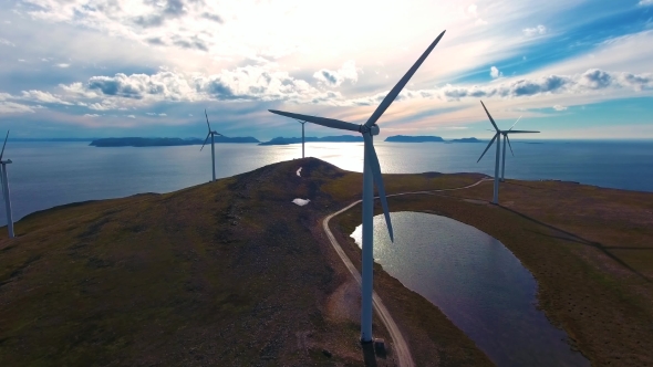 Windmills For Electric Power Production Havoygavelen Windmill Park Norway alt