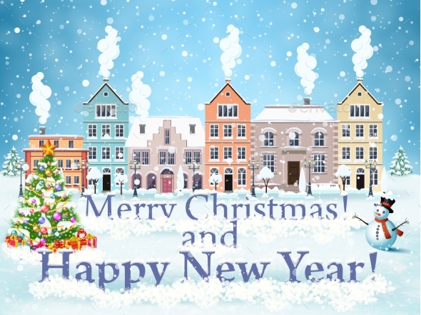 Christmas Winter City Street - Christmas Seasons/Holidays