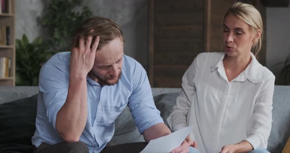 Frustrated Husband Financial Problem Contract Mistake Mortgage Bills Bankruptcy Difficulties Crisis alt