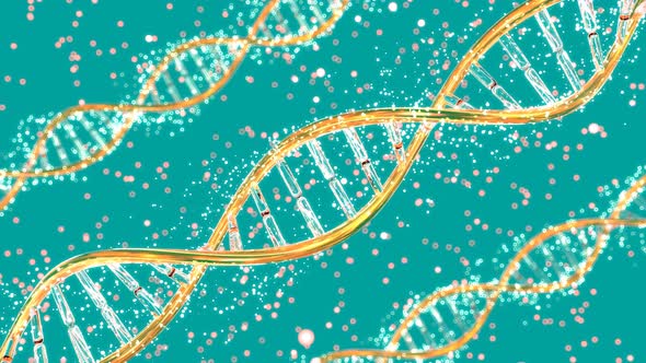 Abstract medical animation of a DNA strand alt