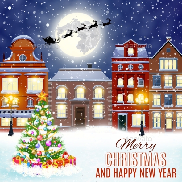 Christmas Winter City Street - Christmas Seasons/Holidays