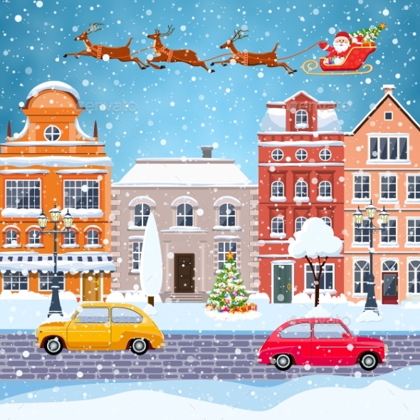 Christmas Winter City Street - Christmas Seasons/Holidays