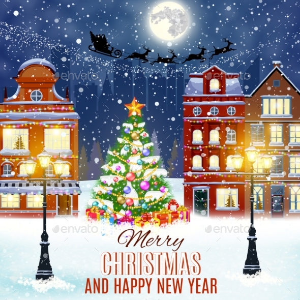 Christmas Winter City Street - Christmas Seasons/Holidays