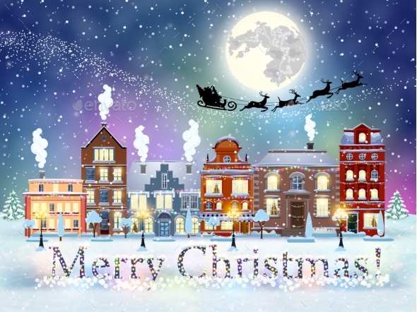 Christmas Winter City Street - Christmas Seasons/Holidays
