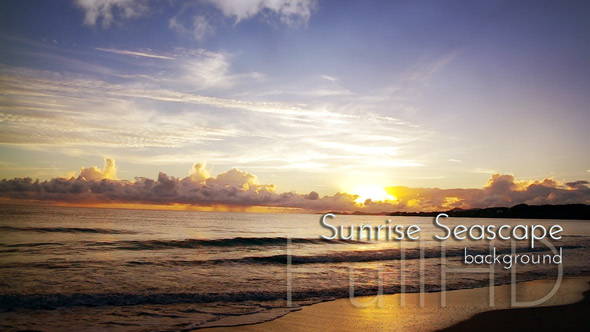 Sunrise Seascape on Sandy Beach