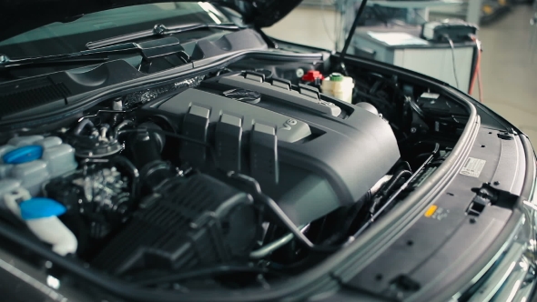 The Man Opens The Hood Of The Car. alt