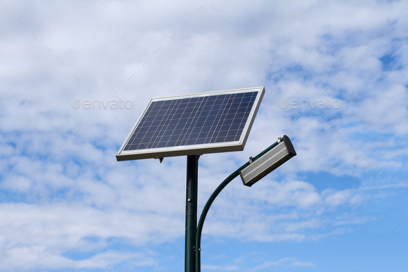 Solar panel for city public illumination Stock Photo by macondoso | PhotoDune