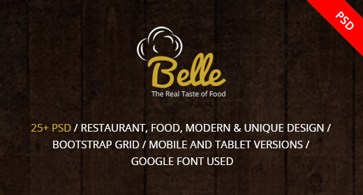Belle - Food & Restaurant PSD Template