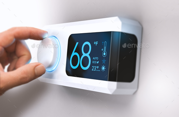 Thermostat, Home Energy Saving - Stock Photo - Images