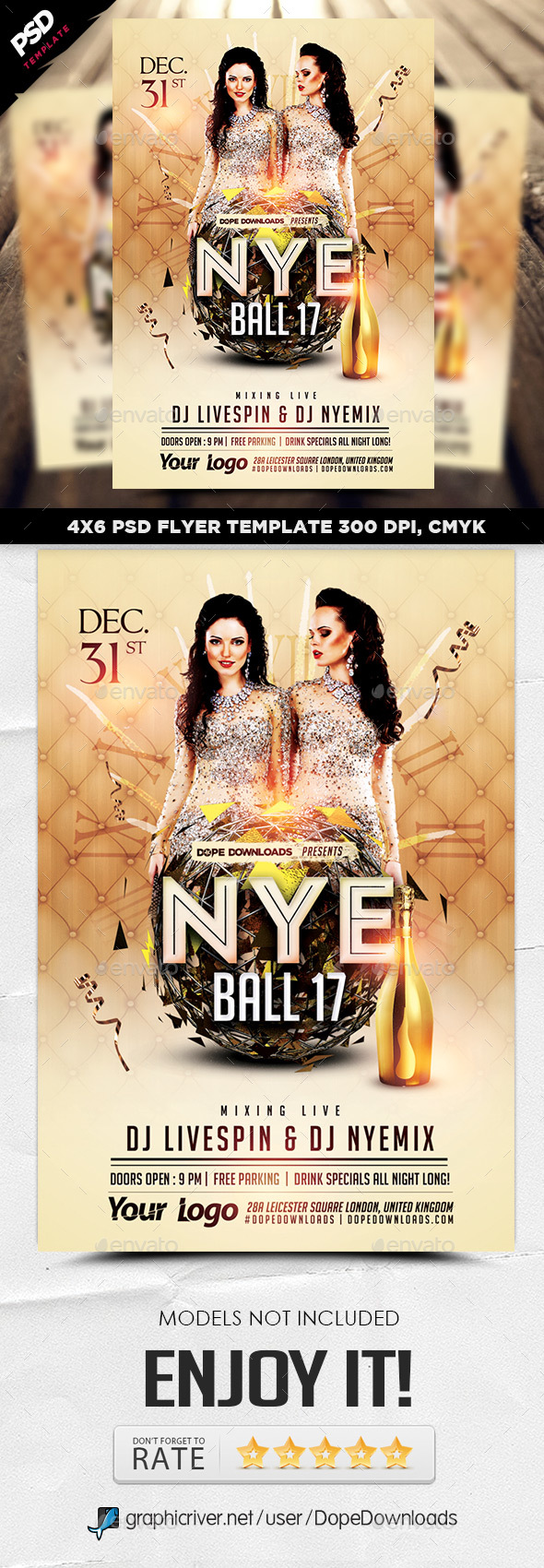 NYE Ball 17 Flyer Template - Holidays Events