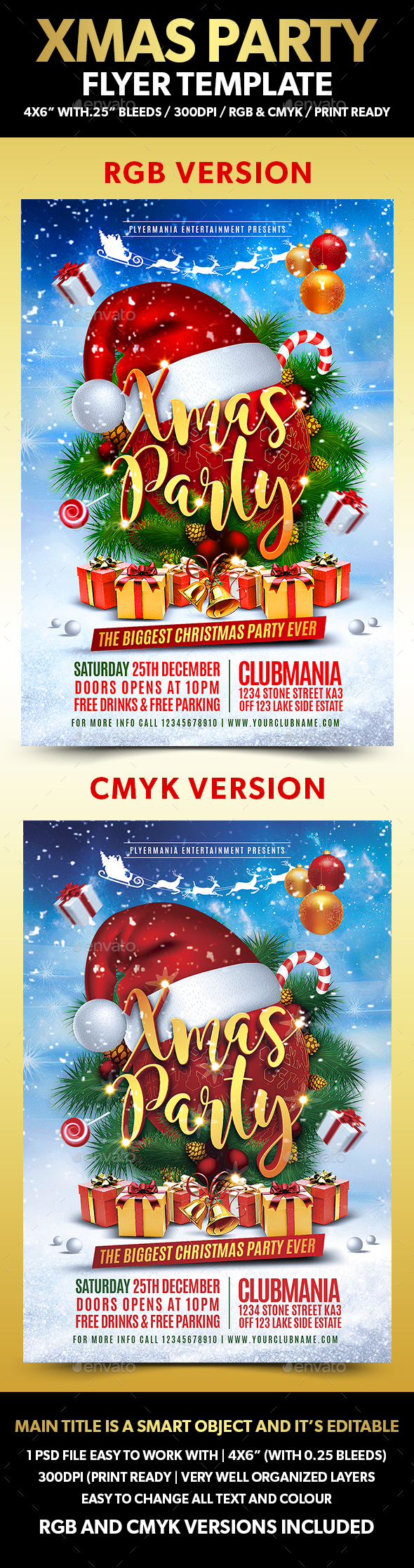 Xmas Party Flyer Template - Flyers Print Templates
