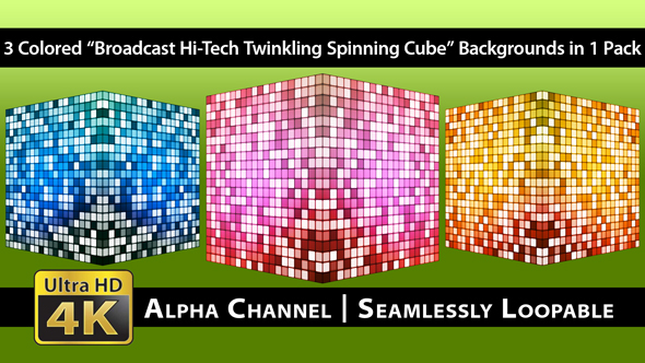 Broadcast Hi-Tech Twinkling Spinning Cube - Pack 01