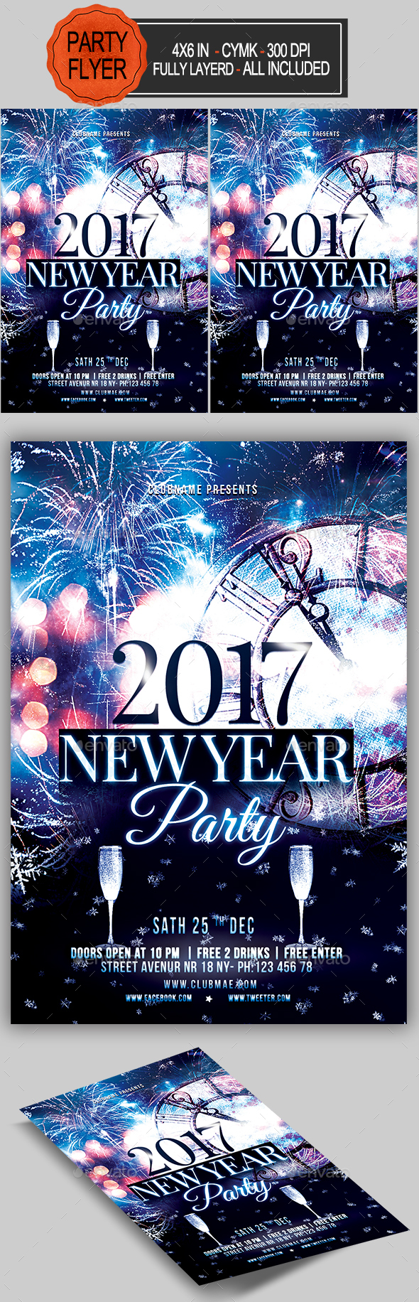New Year Party Flyer - Clubs & Parties Events