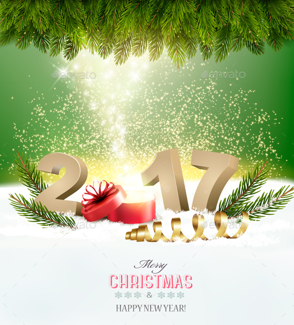 Christmas Holiday Background with Presents - Christmas Seasons/Holidays