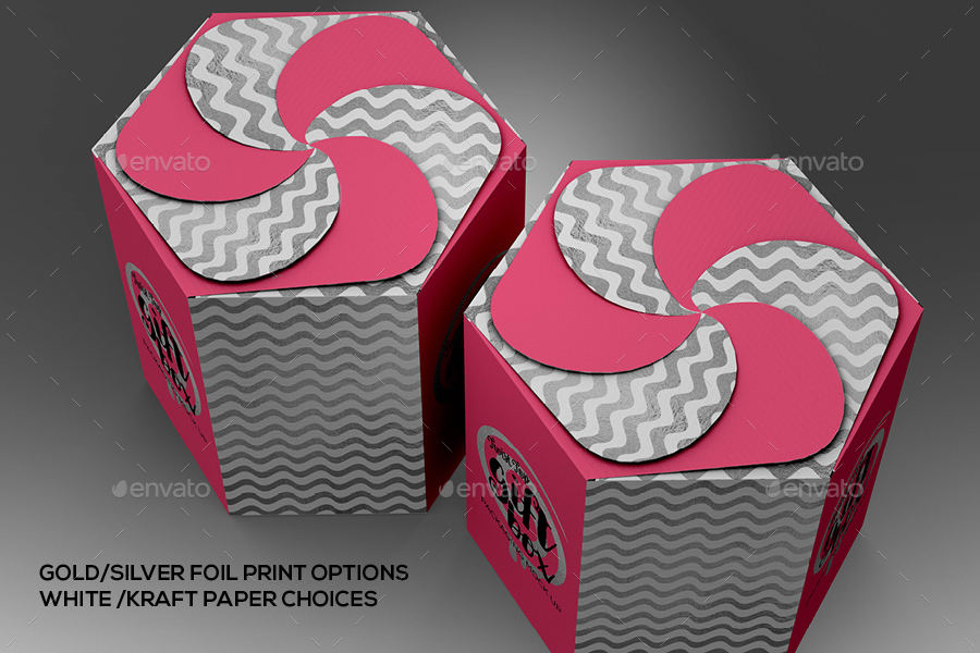 Download Hexagon Twist Top Candy Gift Box Packaging Mock Ups by ...