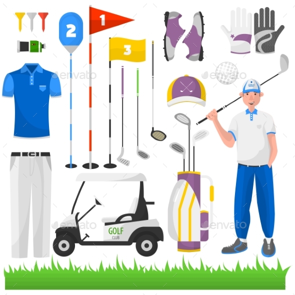 Set Of Game For Golf. - Sports/Activity Conceptual