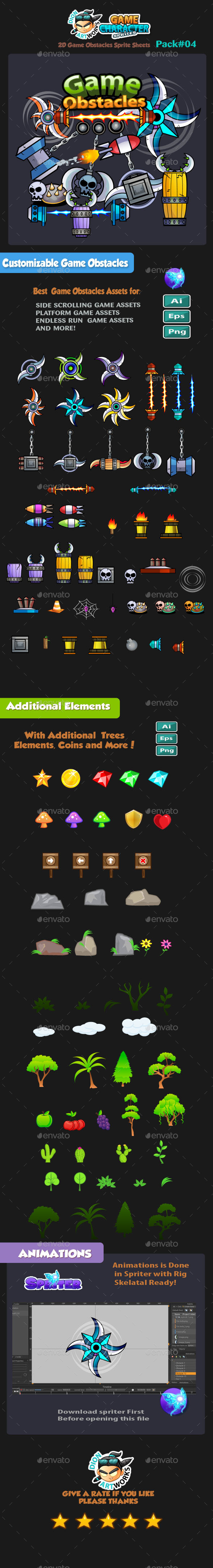 2D Game Obstacles 04 by pasilan | GraphicRiver