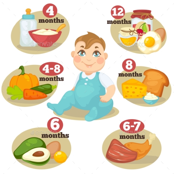 Vector Healthy Food For Babies - Food Objects