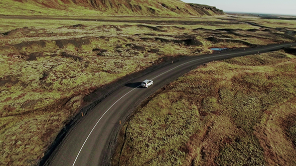 Car Driving On Iceland Road alt