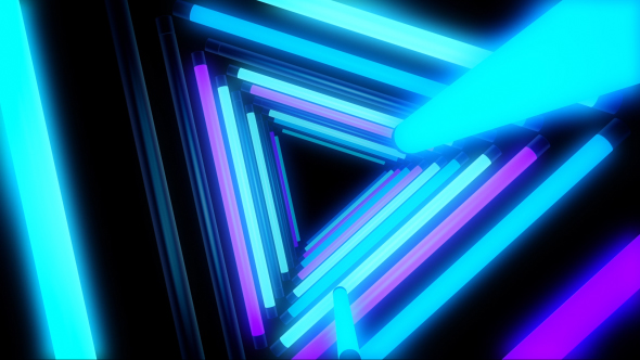 Glow Neon Blue Lights Tunnel, Motion Graphics VideoHive