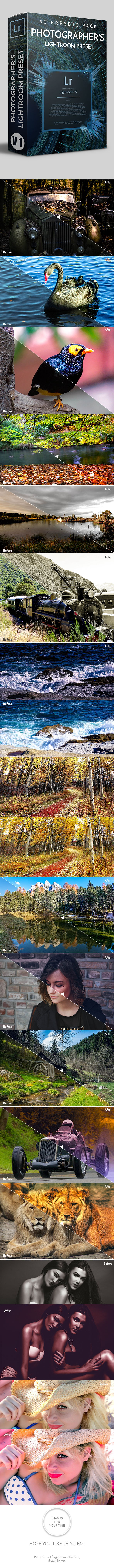 50 Photographer's Lightroom Preset Pack - Lightroom Presets Add-ons