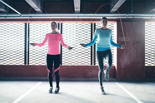 women jumping rope